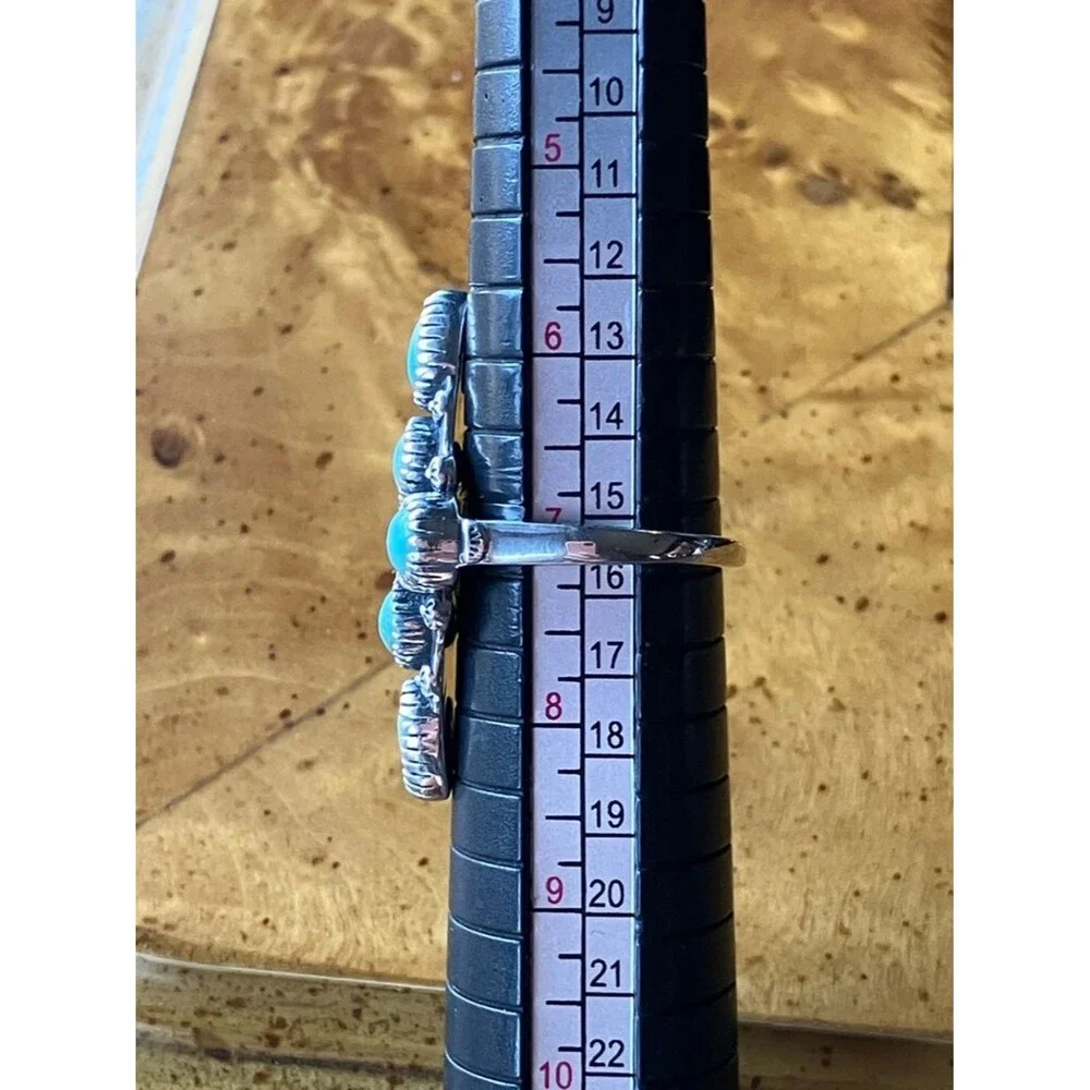 Royston Turquoise Sterling Silver Statement Ring Size 7